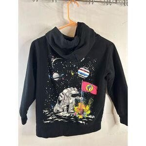 Buccee sweatshirt hoodie Kangaroo pocket black youth medium M‎ Moon Space Galaxy